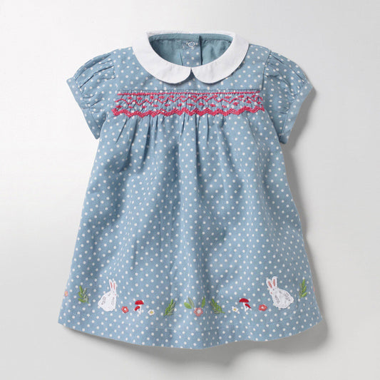 Polka-dot and Smocked Bunny Dress